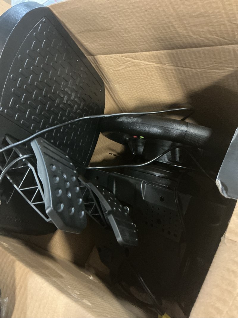 Condition photo showing As Is for thrustmaster tmx racing wheel with force feedback and racing pedals (compatible with xbox series x/s, one, pc)