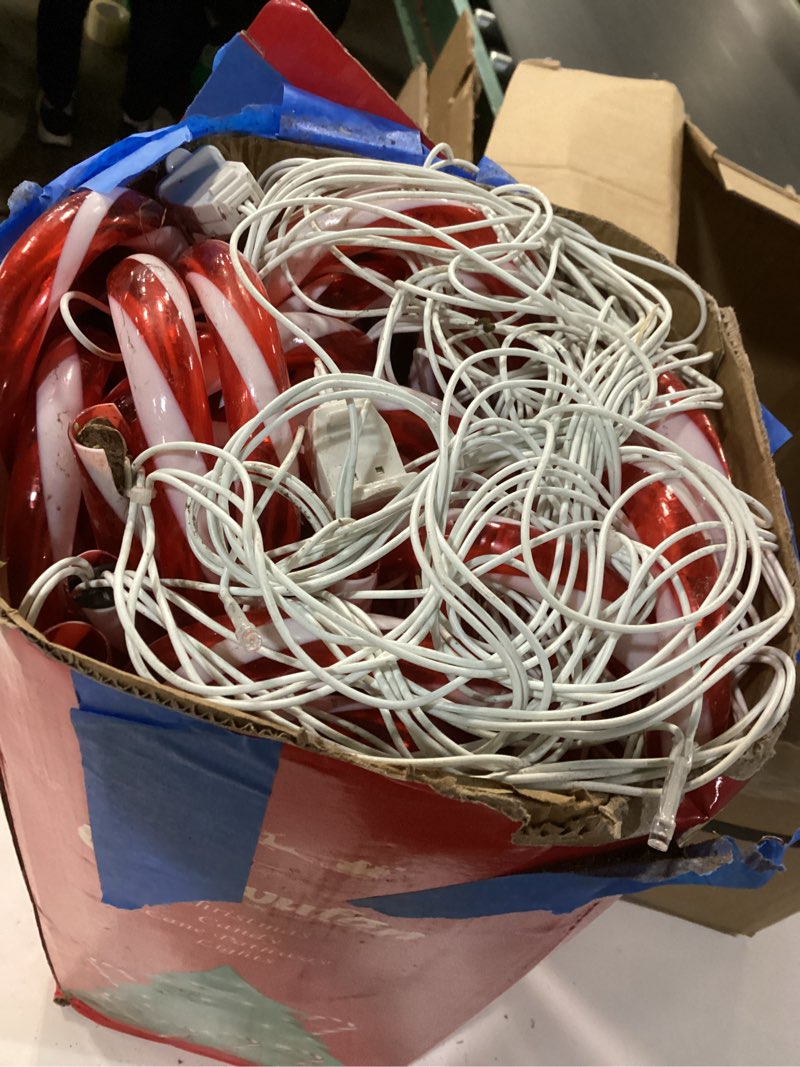 Condition photo showing As Is for COOLWUFAN 36" Candy Cane Christmas Decorations, 24 Pack Giant Candy Cane Lights, Outdoor Pathway Markers Lights for Xmas Holiday Walkway Patio Garden Yard Lawn