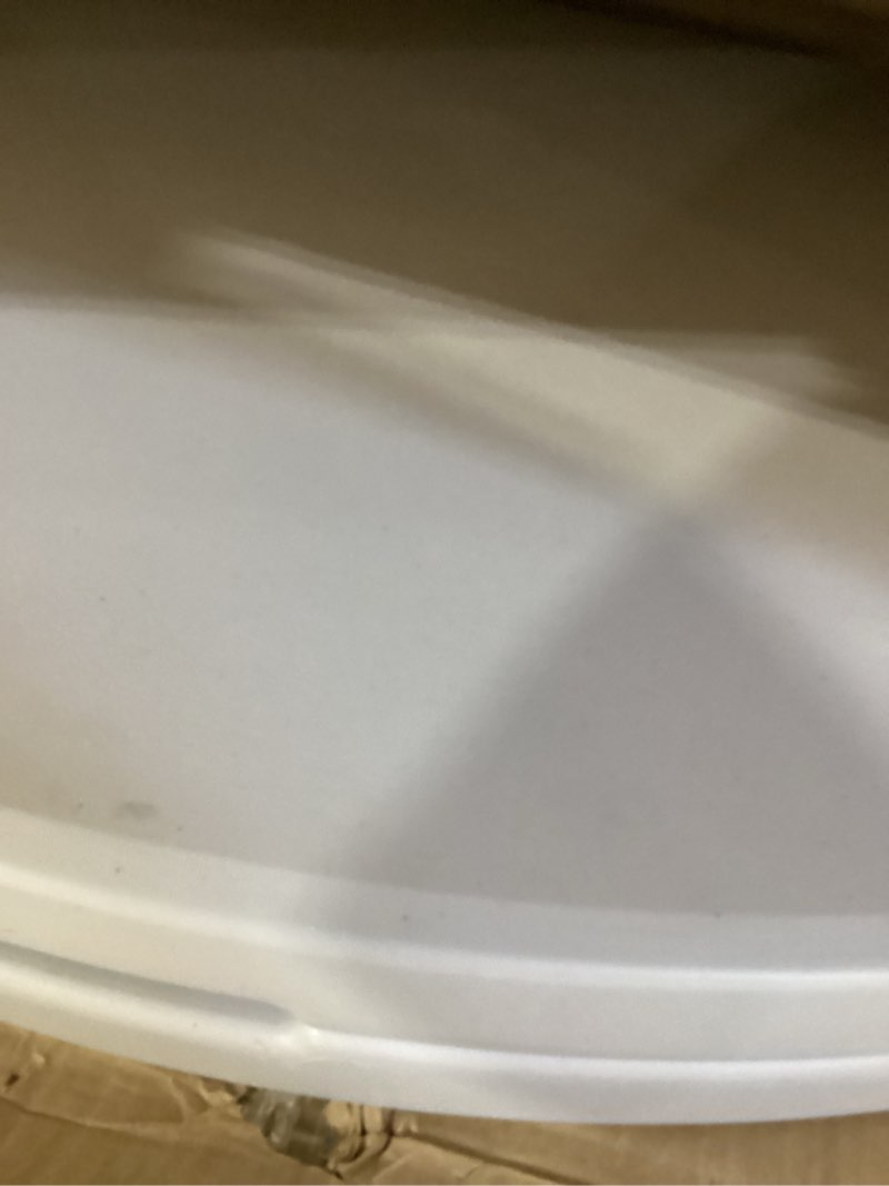 Condition photo showing Good Condition for Flash Furniture Freeman 4' Round Plastic Folding Table with Carrying Handle, Plastic Foldable Table for Indoor/Outdoor Events, White 48" Round