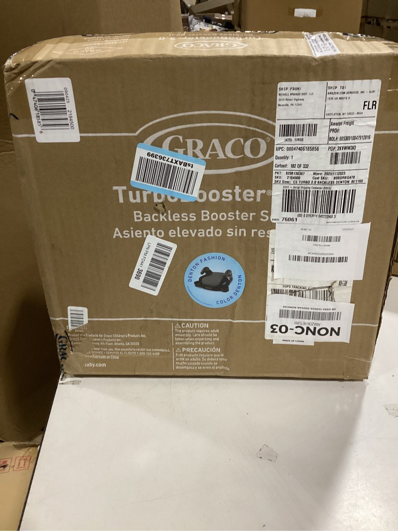 Condition photo showing As Is for Graco TurboBooster 2.0 Backless Booster Car Seat, Denton
