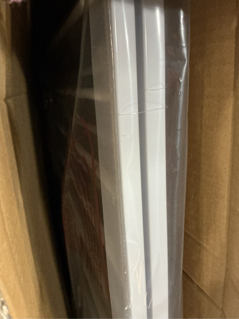 Condition photo showing New/Like New for cumbor 29.2–43" baby gate for stairs, wall-mounted (drill required), expandable no bottom bar dog gate, auto close extra wide walk thru, pet & toddler proof gate, top & bottom of stairways (white) white 29.2–43" w, standard (screw-in)