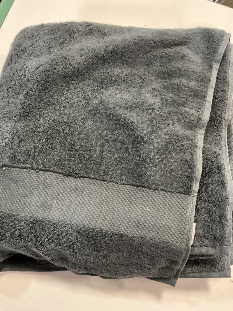 Condition photo showing As Is for charcoal turkish ultra plush bath sheet bundle dark grey set of 2 pieces