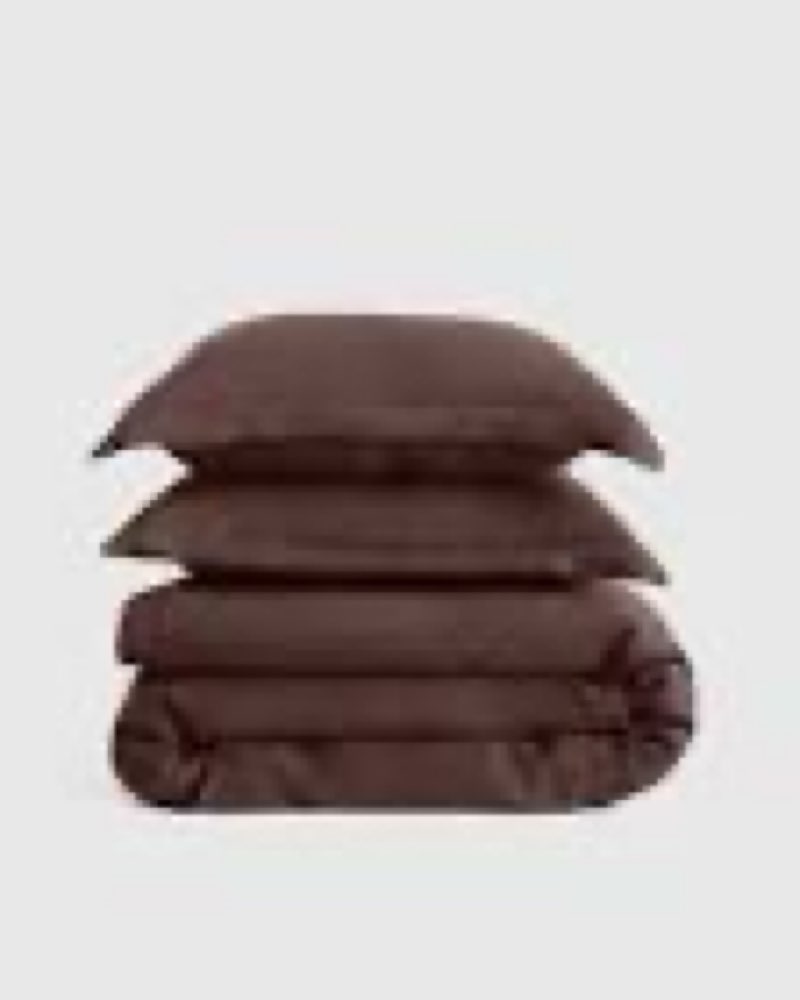 european linen double flange duvet cover, full/queen, espresso