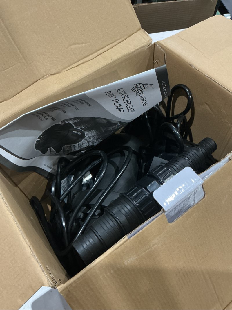 Condition photo showing As Is for aquascape aquasurge 3000 submersible pond pump w/20' cord