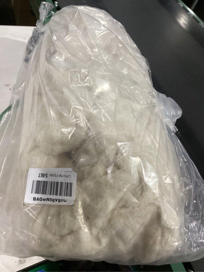 Condition photo showing As Is for vctops 8 Pieces Geometric Jacquard Plush Recliner Sofa Covers Soft Fuzzy Fluffy 3 Seats Couch Cover Anti-Slip Sofa Slipcover Furniture Protector with Elastic Bottom for Kids Pet(Cream,3 Seat) Recliner Sofa Cream