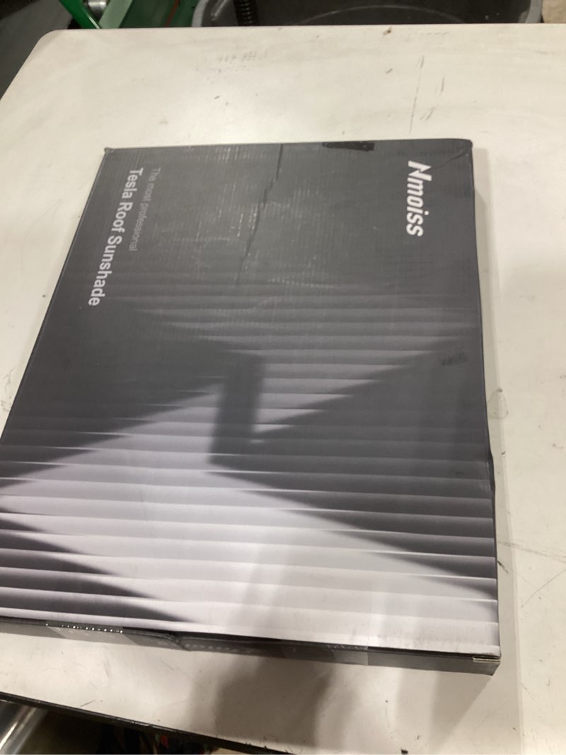 Condition photo showing As Is for nmoiss tesla model y juniper 2025-2026 sunshade roof [never sag, upf50+ 99% uv block] ice crystal cooling sun shade with reinforced fixing clips, reduce heat & save ev battery, easy install sunroof model y juniper(2025-2026)grey