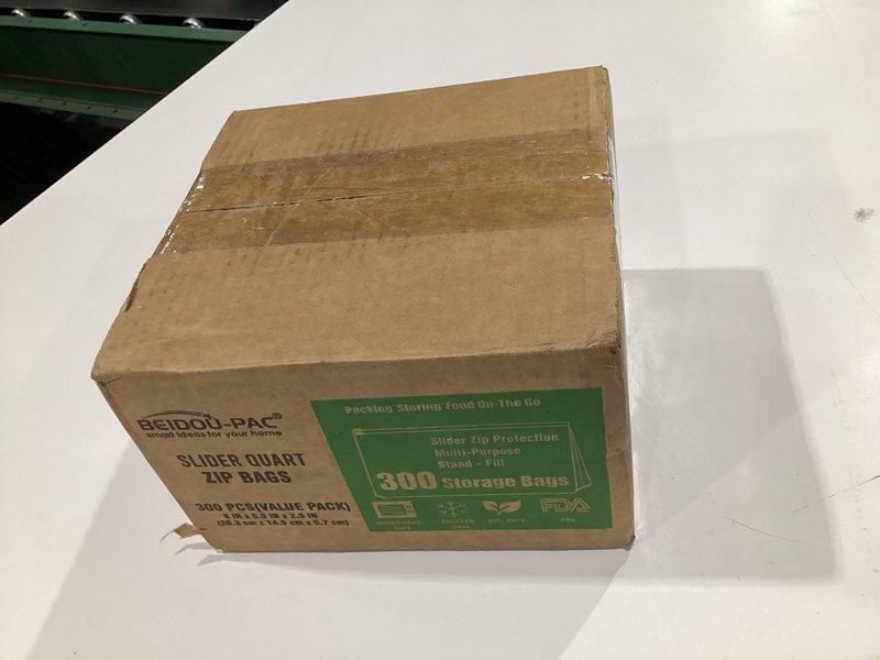 Condition photo showing Good Condition for BEIDOU-PAC Slider Quart Food Storage Freezer Bags with Stand-Up Bottom, 300 Count | 2 Mil | 8 IN x 5