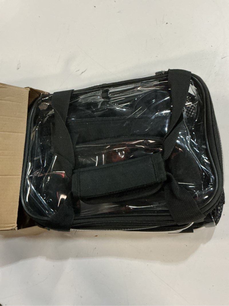 Condition photo showing Good Condition for clear lunch bag - large clear lunch bag for work double-deck reusable lunch bag with adjustable strap, front pocket and top compartment for picnic, beach, work, school?2-3 people use? 15l