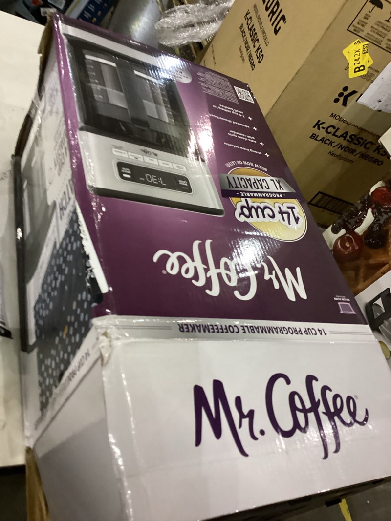 Condition photo showing As Is for Mr. Coffee 14 Cup Programmable Coffee Maker Stainless Steel