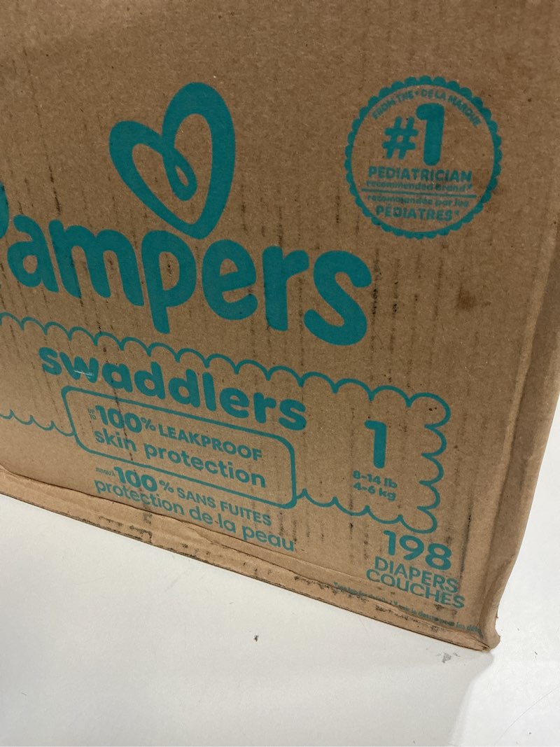 Condition photo showing New/Like New for Pampers Swaddlers Diapers, Size 1 (8-14 lbs), 198 Count, Absorbent, Keeps Baby Dry and Comfortable, Skin Safe Disposable Baby Diaper (Packaging May Vary) Size 1 198