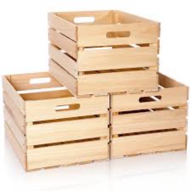 weysat 3 pack large wood crates box for storage 24 x 15 x 12 inch unassembled wooden milk crates wit