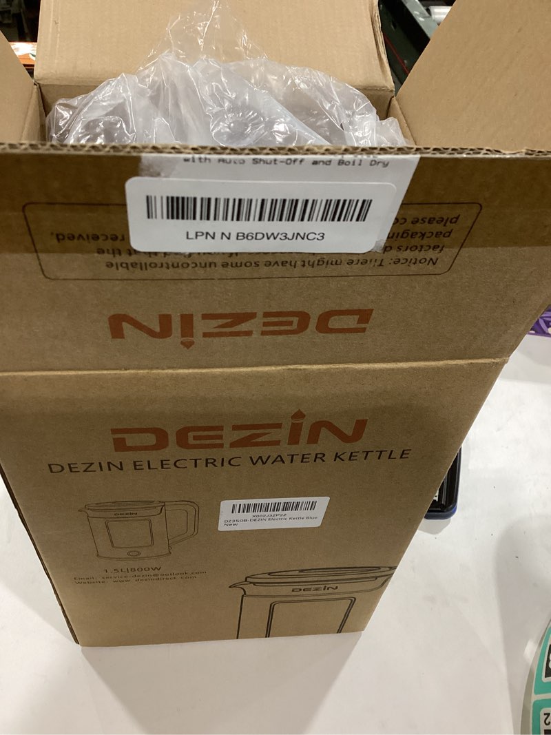 Condition photo showing Good Condition for Dezin Electric Kettle with Keep Warm Function, BPA Free Window-Glass Double Wall Design Electric Tea Kettle, 1.5L Bicolor LEDHot Water Kettle with Auto Shut-Off and Boil Dry Protection for Coffee, Tea Blue
