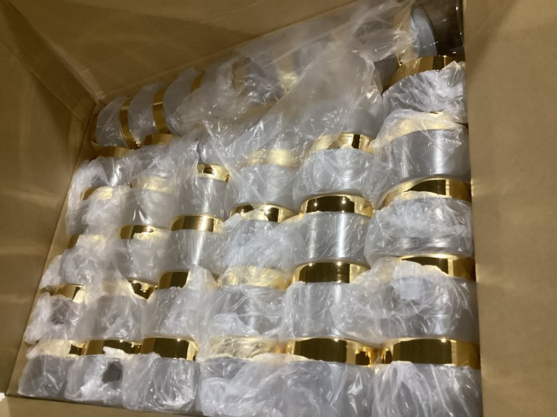 Condition photo showing As Is for SATINIOR 100 Pcs Plastic Jars with Lids Small Containers Lids Wide Mouth Small Plastic Containers for Lotion Cream Rhinestones Body Butters Travel Storage(4 oz,Gold) 4 oz Gold