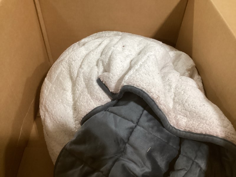Condition photo showing Good Condition for HBlife Sherpa Fleece Weighted Blanket for Adults, Oeko-Tex Certified 10 lbs Thick Fuzzy Bed Blanket, Heavy Reversible Soft Fluffy Plush Blanket with Premium Glass Beads 50X60 Inches, Plaid Black Plaid Black 50*60-10lb