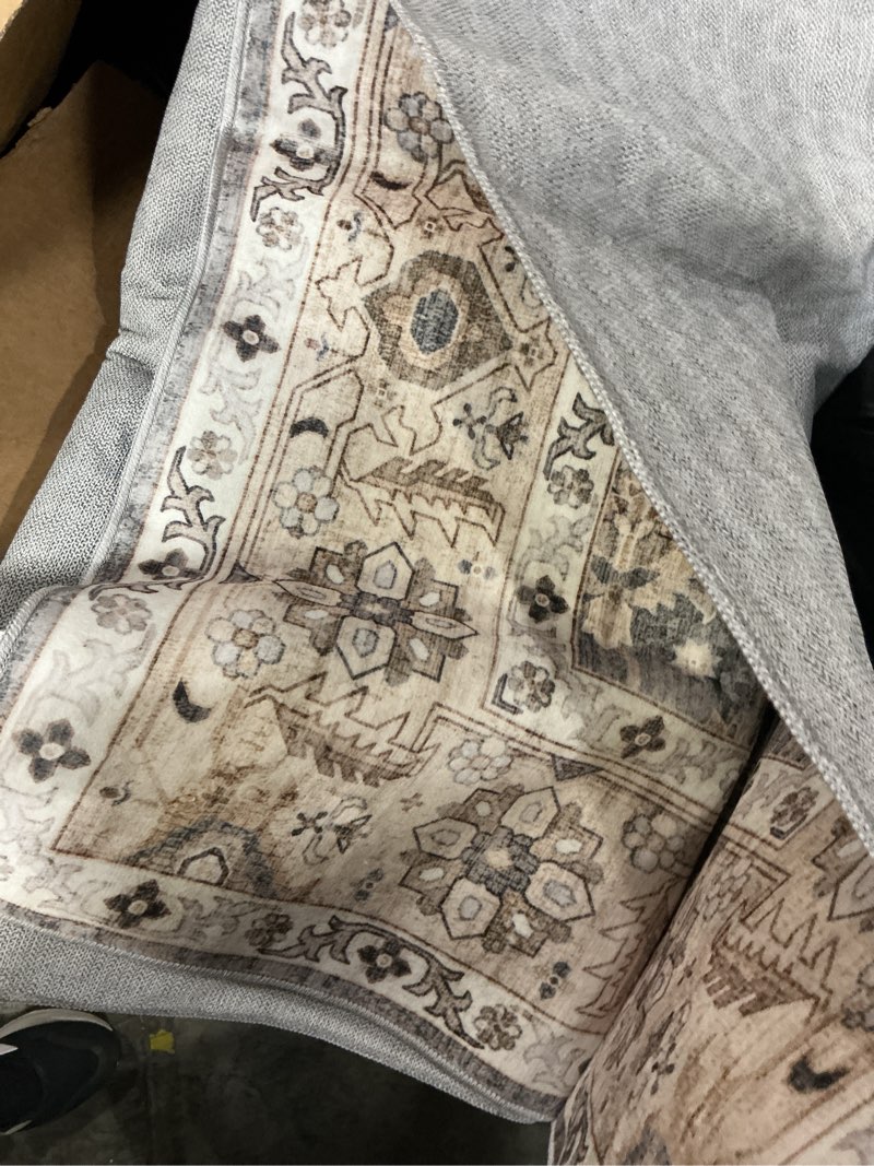 Condition photo showing As Is for area rugs for living room: 6x9 washable rug vintage pattern large non-slip stain resistant soft dura