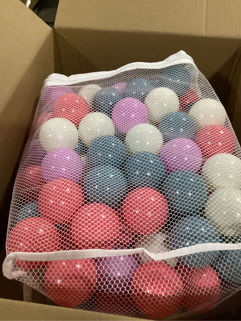 Condition photo showing Good Condition for GOGOSO Ball Pit Balls for Toddler, Baby Plastic Playballs Kids Soft Pastel Pelotas Non-Toxic BPA-Free,Cream Pink+Blue+Purple+White,100 Balls Cream Pink+blue+purple+white 100 balls