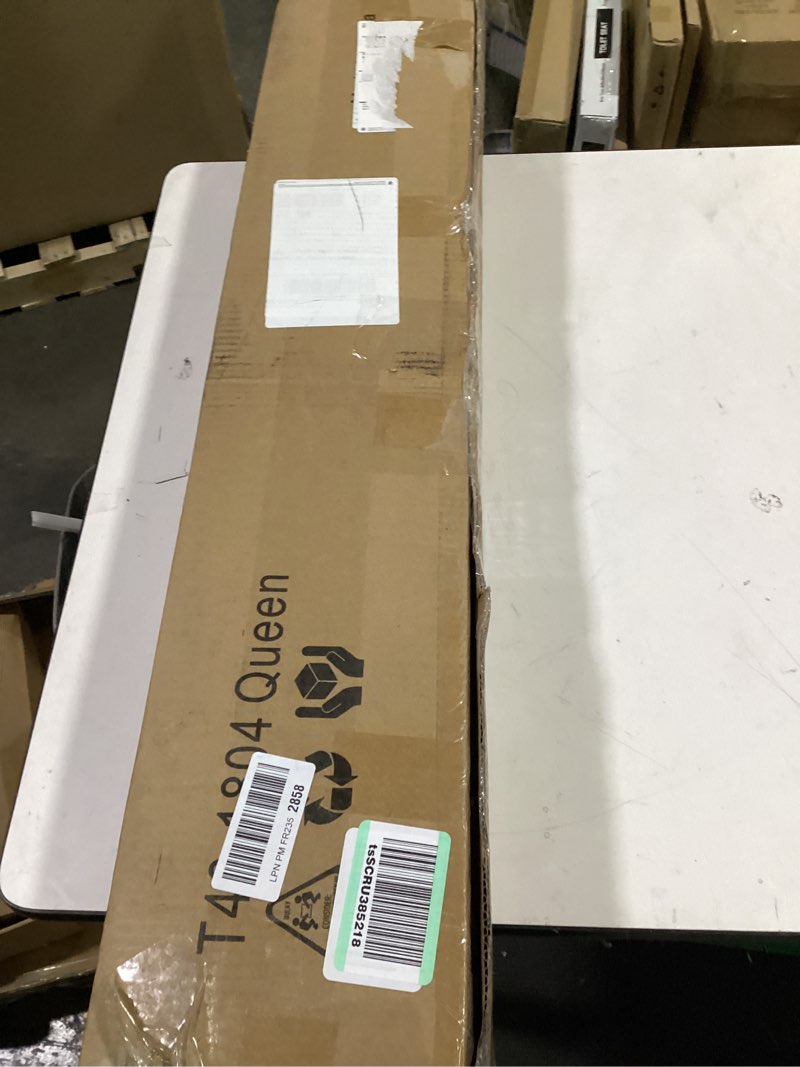 Condition photo showing Good Condition for emoda queen bed frame no box spring needed 18 inch heavy duty metal tall platform bed frame queen size with large storage space, easy assembly, black queen 18 inch