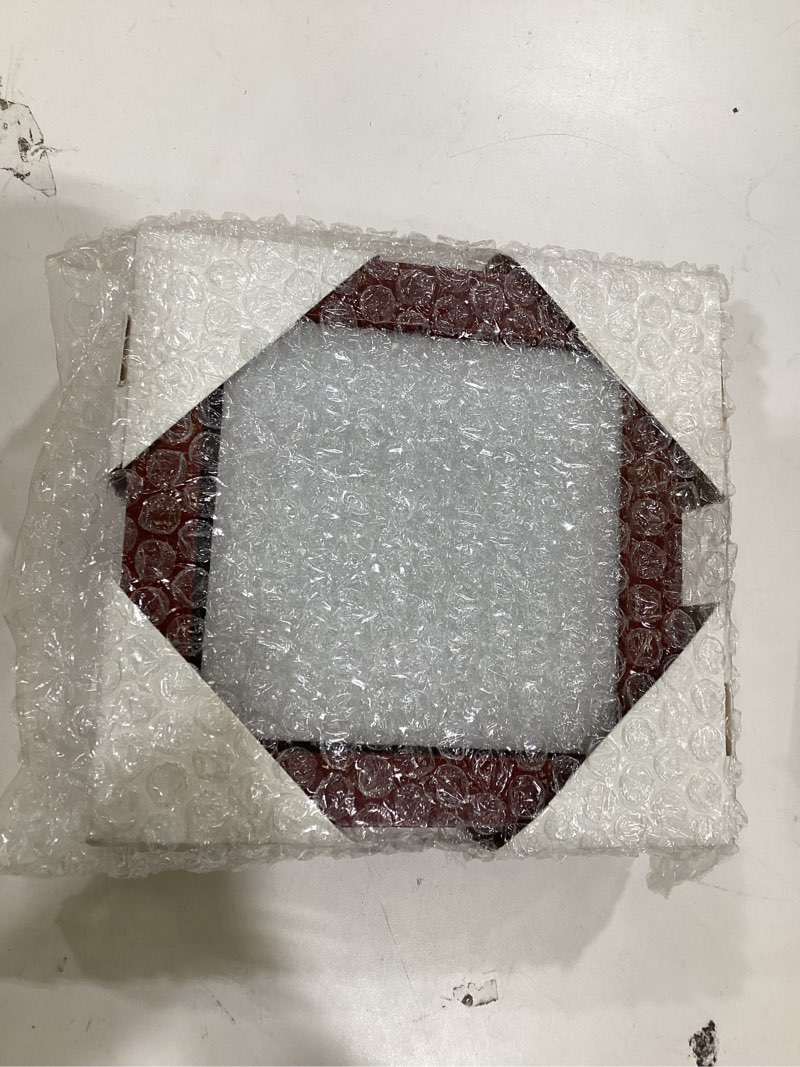 Condition photo showing New/Like New for 1dot2 5x5 small shadow box frame display case, grade a natural pine wood hd glass front soft linen back, 1.2 inches interior depth-cherry red 5x5 cherry red
