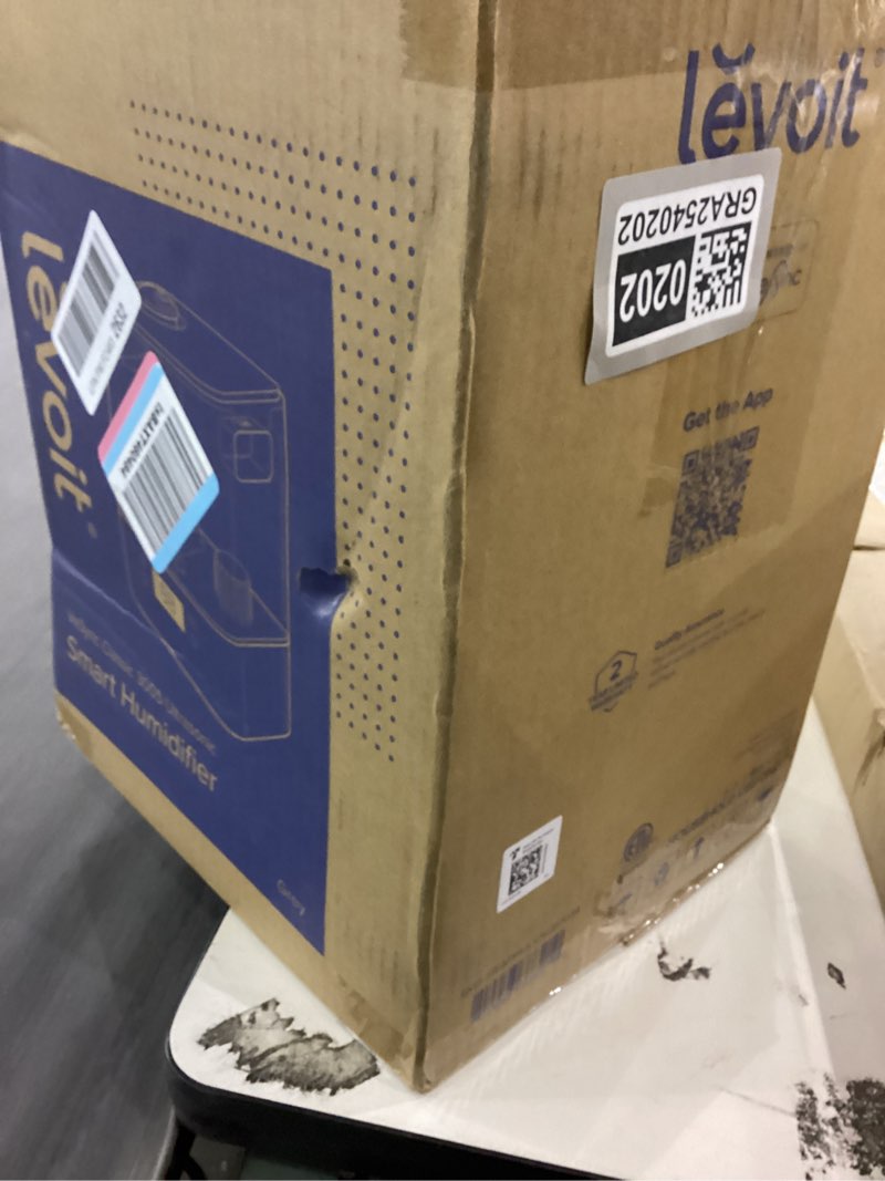 Condition photo showing New/Like New for LEVOIT Smart Humidifiers for Bedroom Large Room Home,(6L) Cool Mist Top Fill Essential Oil Diffuser for Baby & Plants,Smart App & Voice Control, Rapid Humidification & Auto Mode-Quiet Sleep Mode, Gray