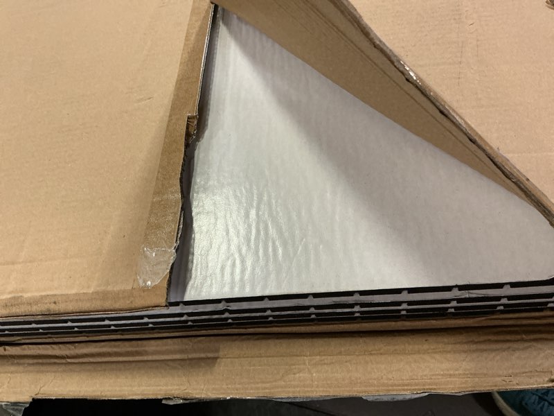 Condition photo showing Good Condition for 4-piece wood slat wall panel for interior wall decor noise cancelling 47.2" x 23.6" peel and stick acoustic decorative 3d sound absorbing wall paneling, black grey black grey 4pcs - 47.2" x 23.6"