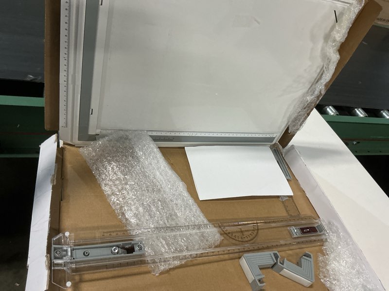 Condition photo showing As Is for Zonon A3 Portable Drawing Board, Multi-Function Metric Drafting Table Drafting Board with Clear Rule Parallel Motion and Angle Adjustable Measuring System(A3)