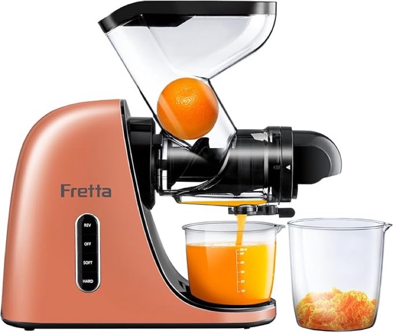 Fretta Juicer Machines, Cold Press Juicer, BPA Free Masticating Juicer Machines Vegetable and Fruit,