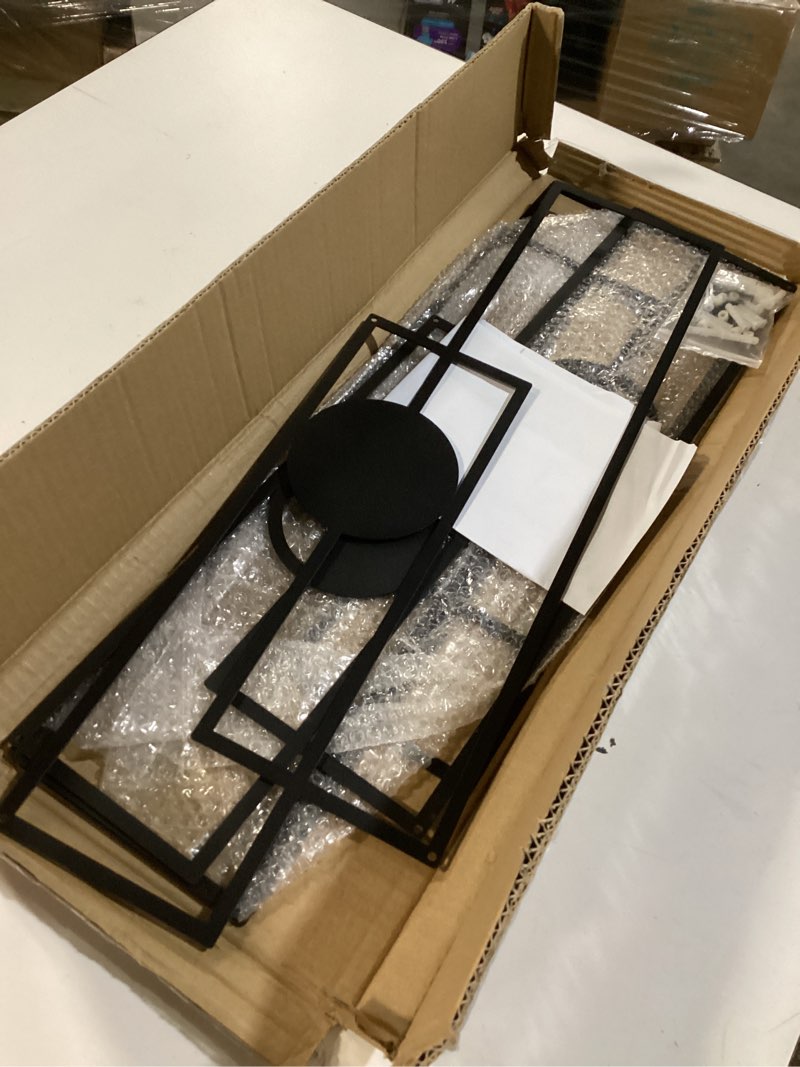 Condition photo showing Good Condition for Abstract Black Metal Wall Art for Living Room, 4 Pack Large Wall Sculptures Minimalist Modern 3D Textured Geometric Metal Wall Decor for Bedroom Bathroom Kitchen Study