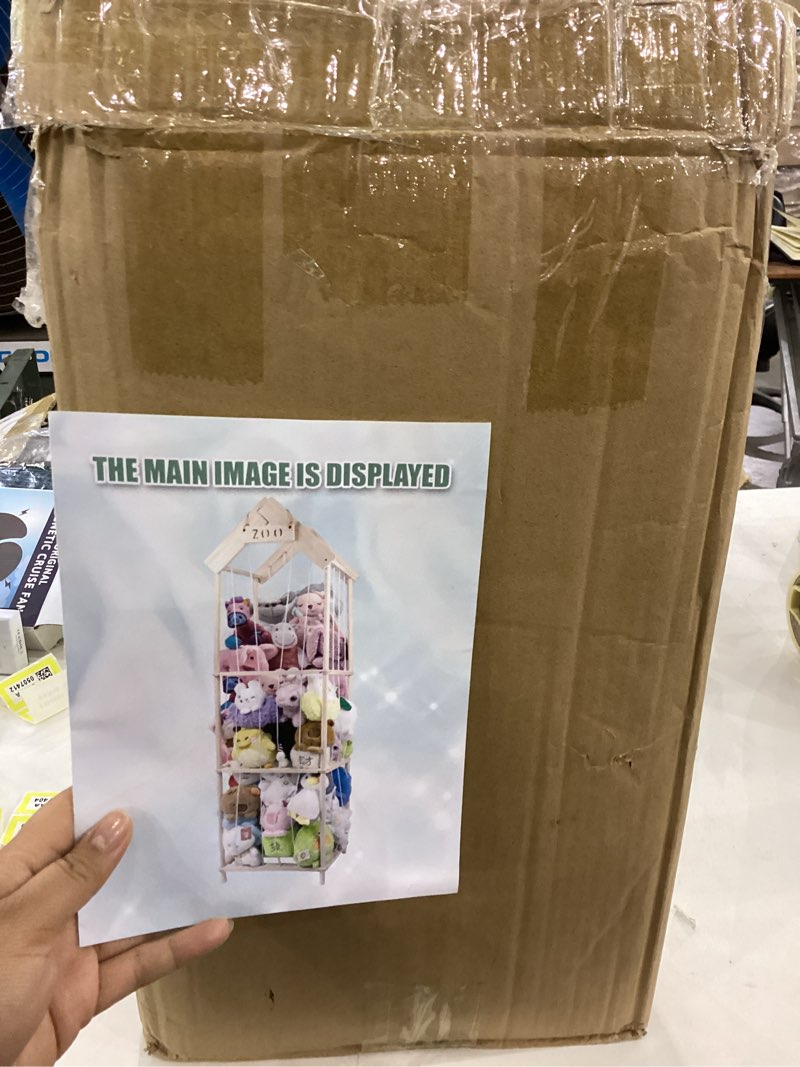 Stuffed Animal Zoo Storage,Wooden Stuffed Animal Holder,Space Save Stuffed Animal Display,Extra Larg