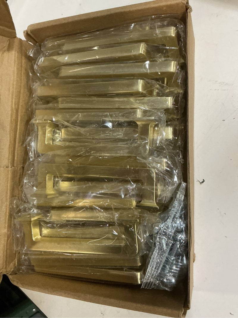 Condition photo showing Good Condition for home edit 20 pack 3-3/4 inch brushed gold cabinet handles solid zinc alloy pulls for kitchen cupboard & drawer hardware 3-3/4 inches hole center brushed gold 20