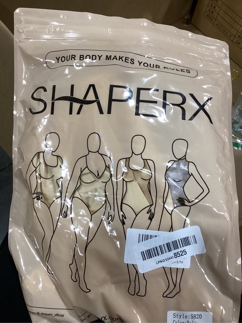 Condition photo showing New/Like New for shaperx high-waisted tummy control shapewear for women seamless zip-up easy-on body shaper shorts slimming fit underwear medium+ support small-medium beige