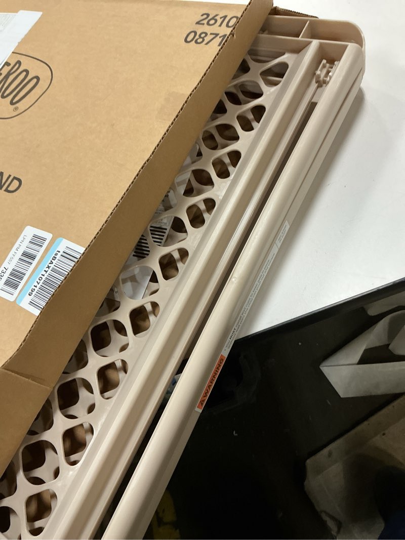 Condition photo showing As Is for Toddleroo by North States 42” Wide Supergate Ergo Baby Gate, Made in USA: For Doorways or stairways. Includes Wall Cups. Pressure or Hardware Mount. 26” - 42” Wide (26" Tall, Sand) (B01HG7E5R8)