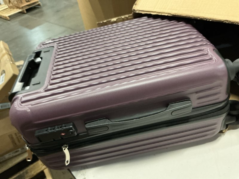 Condition photo showing As Is for Travelpro Maxlite Air Hardside Expandable Checked Luggage, 8 Spinner Wheels, Lightweight Hard Shell Polycarbonate Suitcase, Orchid Pink Purple, Checked Medium 25-Inch