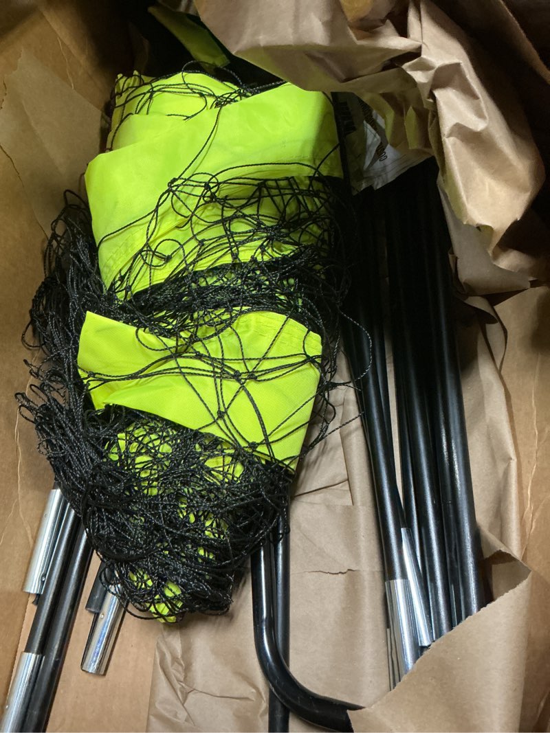 Condition photo showing As Is for Franklin Sports Blackhawk Backyard Soccer Goal - Portable Pop Up Soccer Nets - Youth + Adult Folding Indoor + Outdoor Goals - Multiple Sizes + Colors 12' x 6' Optic Yellow