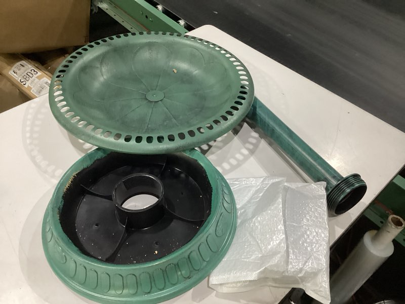 Condition photo showing New/Like New for aisitin 28 inch bird bath with 3.5w solar fountain for outside, polyresin pedestal bird baths for outdoor garden courtyard decoration, weather-resistant birdbaths with 20" bowl & 8 nozzles, green