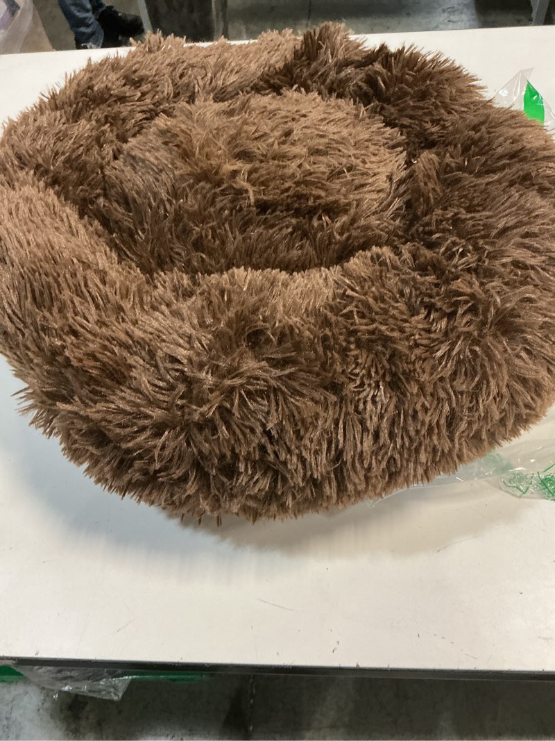 Condition photo showing As Is for Pet Life Round Beige Pillow Dog/Cat Bed ( Medium