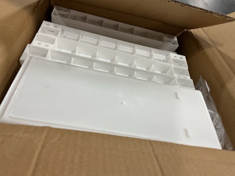 Condition photo showing As Is for 5 Drawers Narrow Slim Plastic Storage Cabinet,Storage Drawer with 4 Wheels,5 Tier Drawers Dresser,White 5 Drawers-7.87"W White