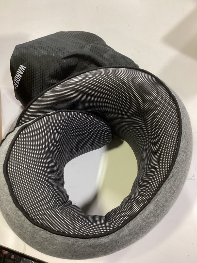 Condition photo showing Good Condition for WANDER PLUS® Travel Pillow, 100% Pure Memory Foam Travel Neck Pillow Airplane Neck Support Ergonomic Design Best for Sleeping Plane Car Train Office Flight for Adults Grey