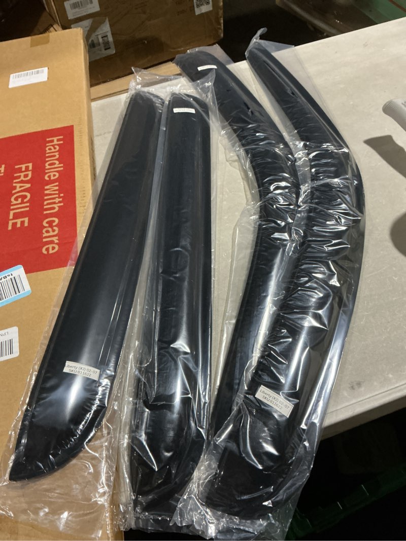 Condition photo showing Good Condition for ig window visors fit for 2002-2007 jeep liberty (kj), out-channel rain guards vent wind deflectors 4