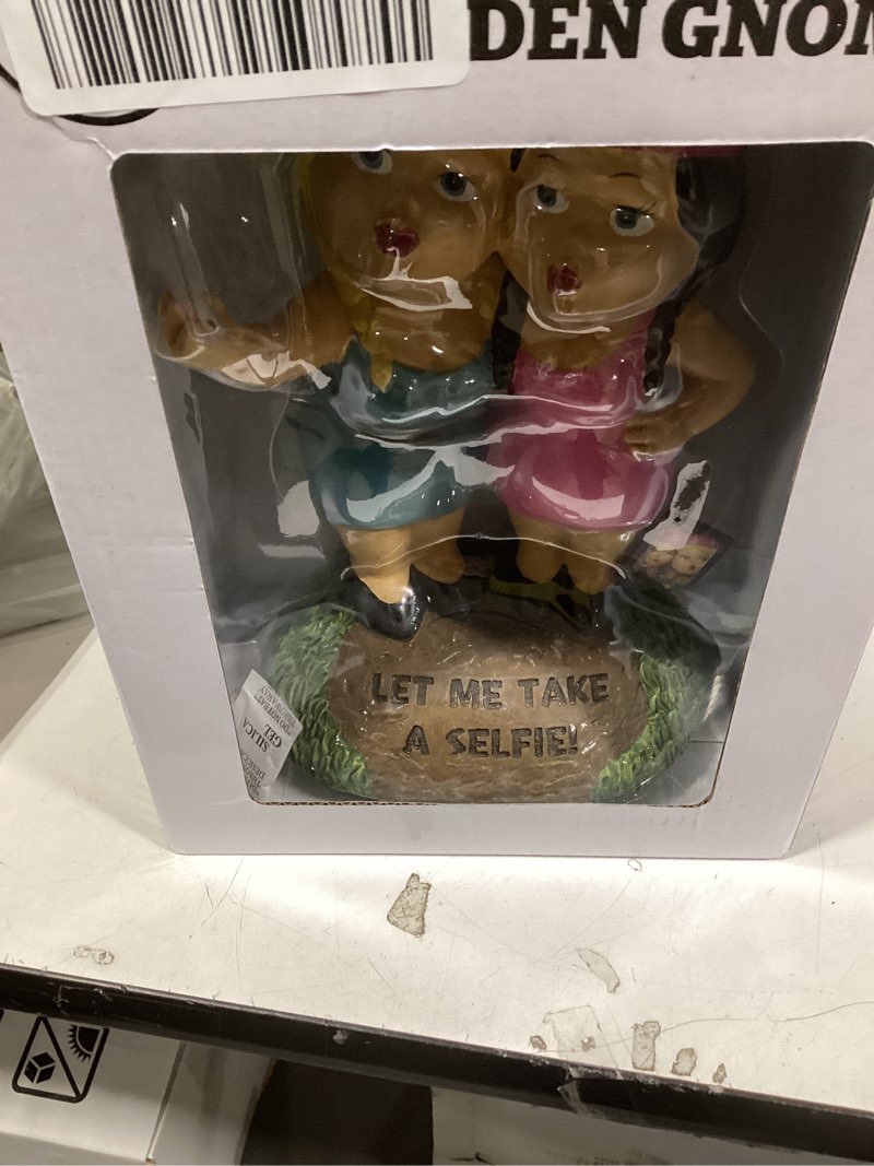 Condition photo showing New/Like New for Selfie Sisters Garden Gnome Statue, Funny Outdoor Lawn & Yard Figurine, Housewarming Gag Gift Sculpture Decorations The Selfie Sisters