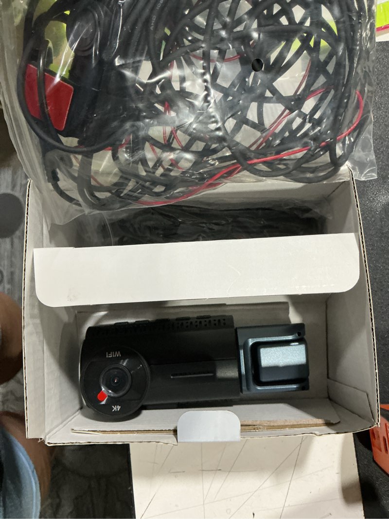 Condition photo showing Good Condition for 3 channel dash cam front and rear, 4k+4k+1080p car camera, free 128gb card, built-in gps, adas, 5.8ghz wifi & app, super night vision, g-sensor, loop recording, 24h parking mode dash cam?black?