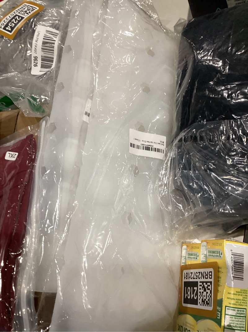 Condition photo showing New/Like New for Silicone Bathtub Mat Non Slip, 35x16 Inch, Acupressure mat for Back Pain Relief and Muscle Relaxation Bathtub with Drain Holes and Suction Cup, Easy to Clean, for Bath Tub and Shower (Clear)