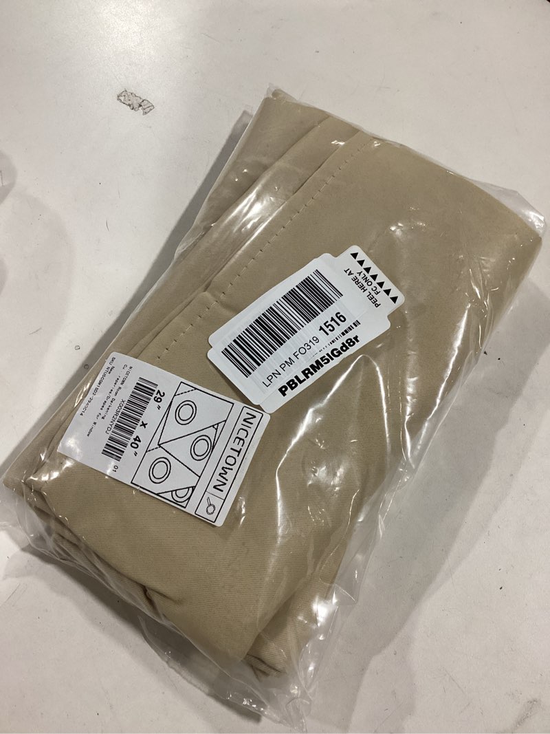 Condition photo showing Good Condition for NICETOWN Room Darkening Curtain Panels for Loft, Biscotti Beige, 2 Panels, W29 x L40 -Inch, Thermal Insulated Grommet Room Darkening Draperies/Drapes for Window Biscotti Beige 29"W x 40"L (Pack of 2)