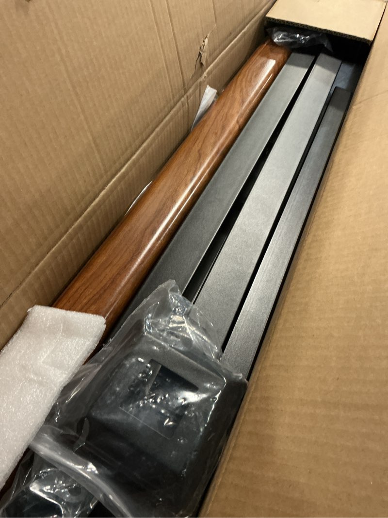Condition photo showing Good Condition for hand rails for outdoor steps, 3 step stair handrail exterior railing kit, indoor iron wood grain hand railing for concrete porch wooden steps 3 steps imitation wood grain
