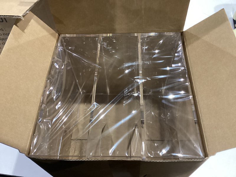 Condition photo showing New/Like New for SANRUI 3 Slots Acrylic Magazine Holder, Desktop File Sorter Organizer Rack Bookshelf, Workspace Sorters Office Desk Accessories Organization Storage Stand, Clear A4 File Rack