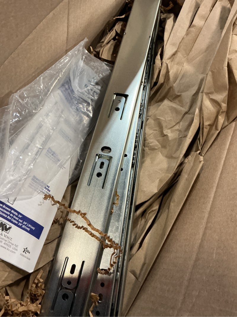 Condition photo showing Good Condition for knape & vogt side mount full extension drawer slide, 22-inch, pair 22 inch 1-pack (2 slides)