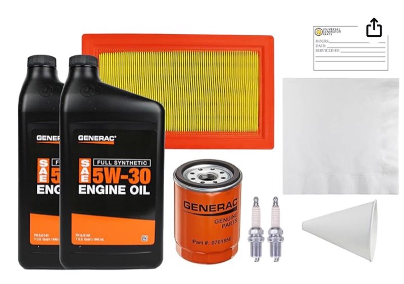 Generac 0J93230SSM 20Kw-22Kw SM 999 Maintenance Kit (Synthetic Oil)