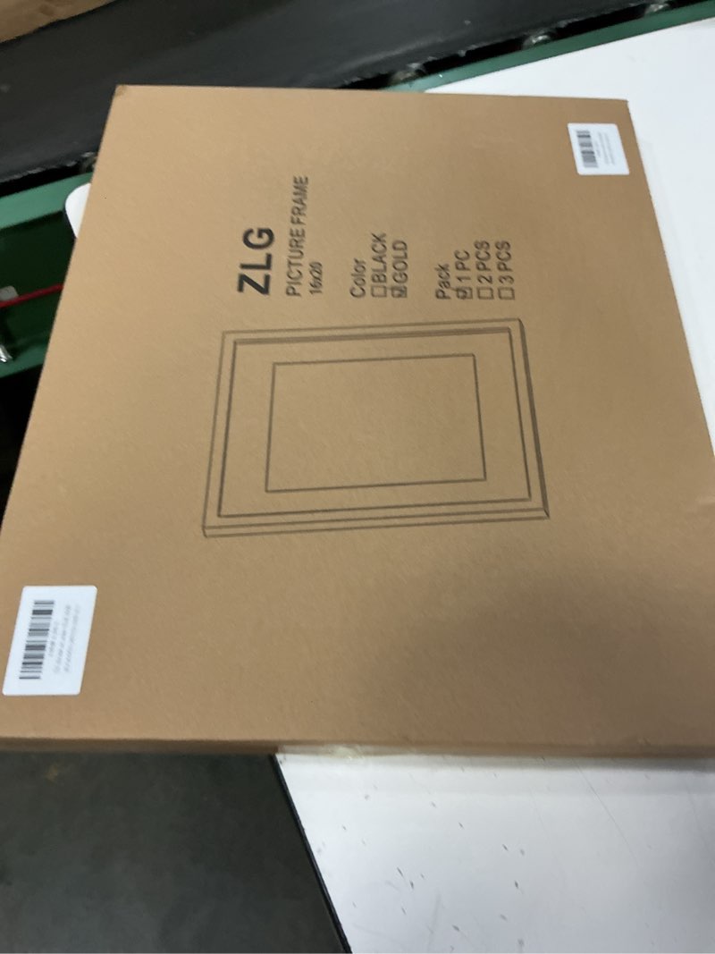 Condition photo showing New/Like New for zlg golden 16x20 frame, premium 16x20 metal frame matted to 11x14, picture frame, high definition glass, wall hook included, set of 1 gold, gold 16x20-1p