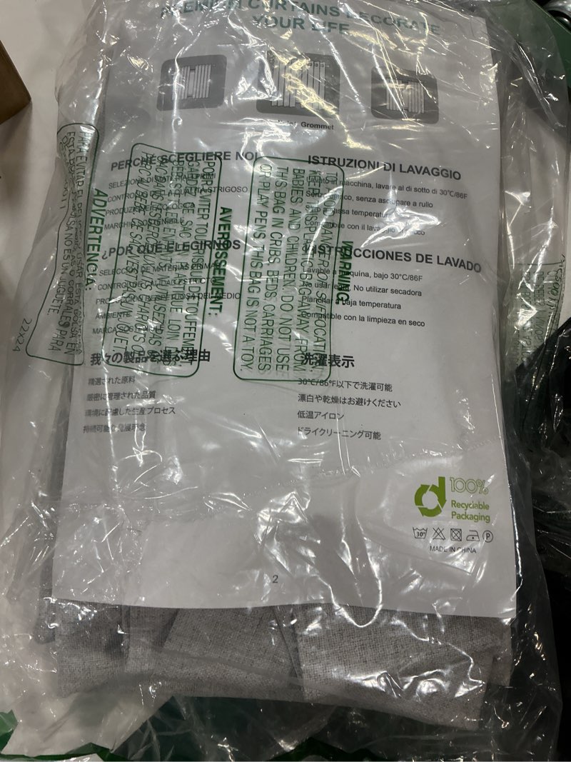 Condition photo showing Good Condition for Joydeco Blackout Curtains for Bedroom, Black Out Curtains 84 Inch Length 2 Panels Set, Linen Textured Thermal Insulated Window Curtains with Grommets(52x84 inch, Greyish White)