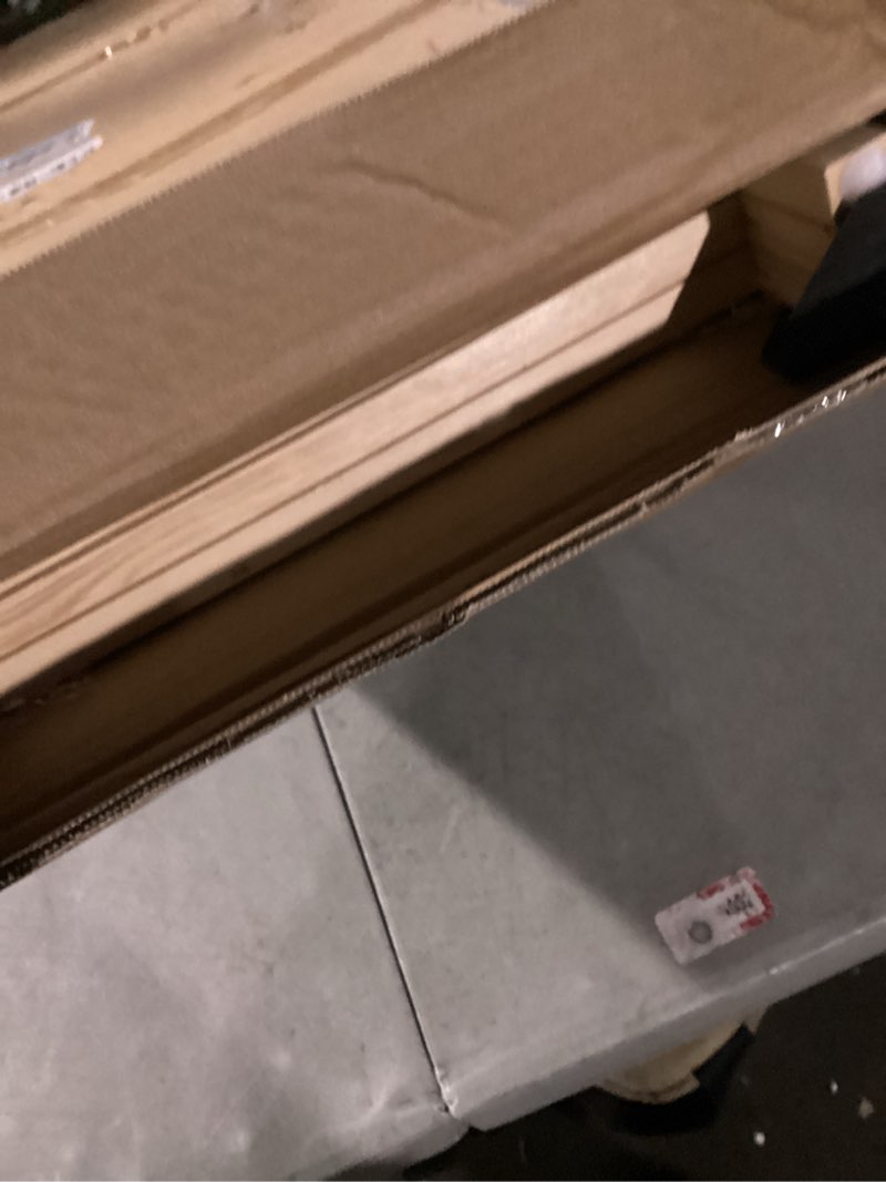 Condition photo showing As Is for 3 Panel Short Room Divider Folding Screen,47 inch Bamboo Panel Divider for Home Partition,Beige Beige 3 Panel