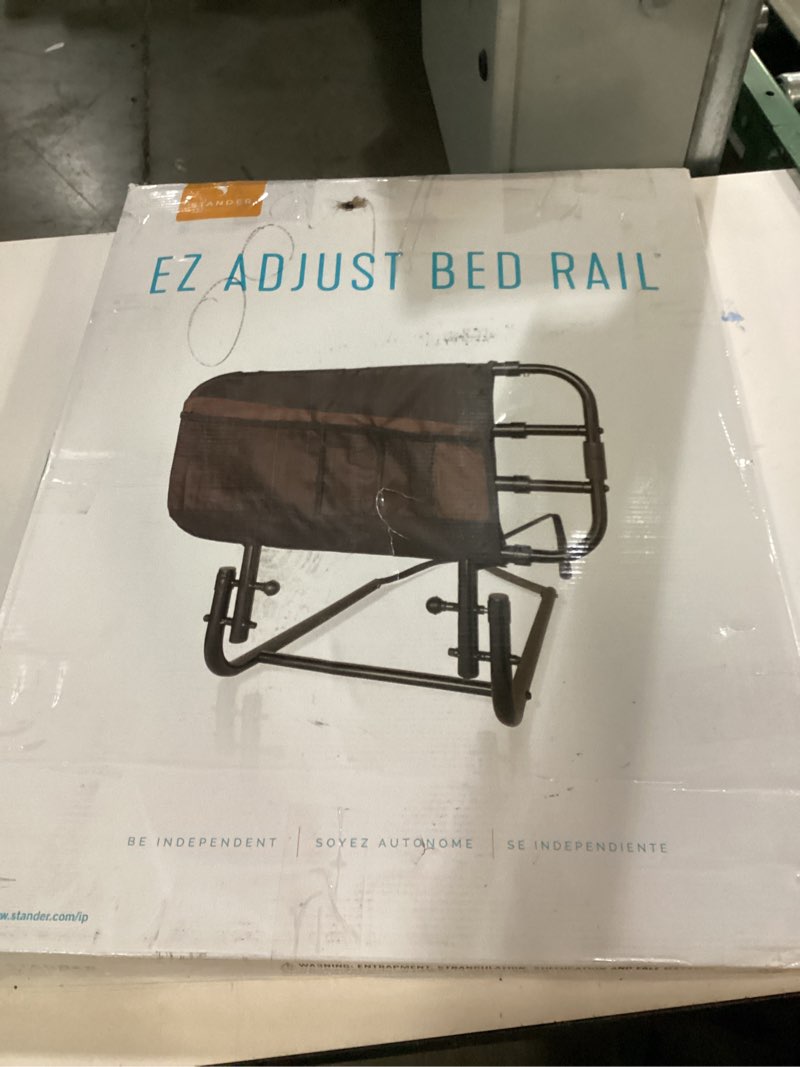 Condition photo showing New/Like New for stander ez adjust bed rail, adjustable senior bedrail and safety assist railing for elderly adults with organizer pouch, astm safety approved guard-rail, black